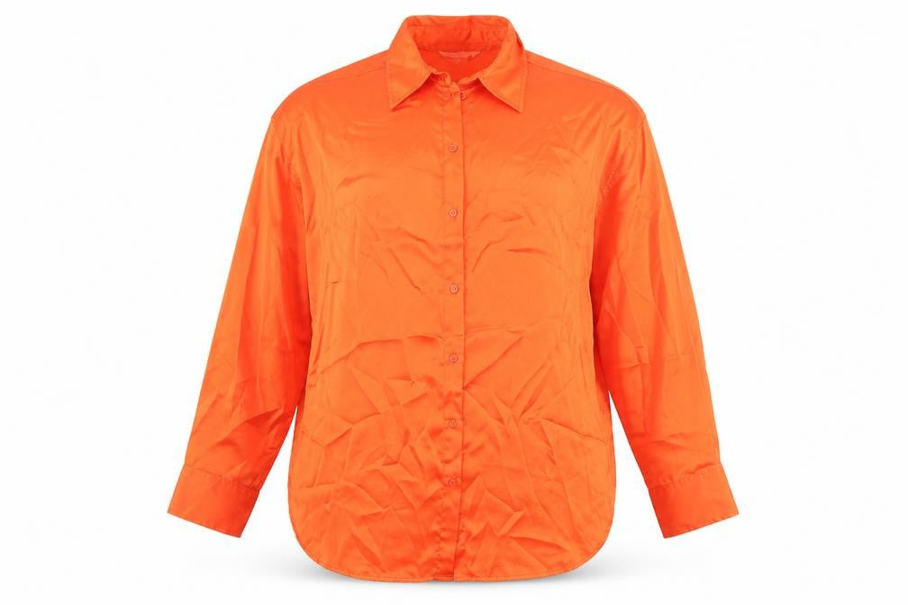 Womens UK Size S H&M Orange Basic Button-Up