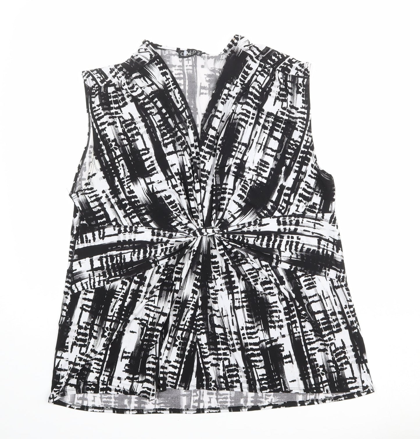 C.M.D Womens Multicoloured Geometric Polyester Basic Blouse Size 20 V-Neck - Gathered Front Detail