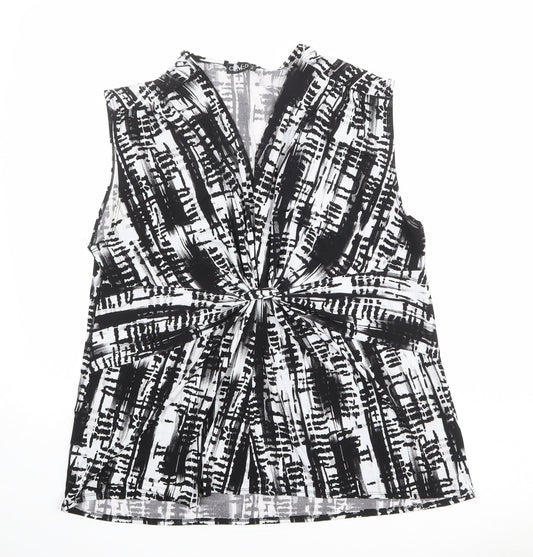 C.M.D Womens Multicoloured Geometric Polyester Basic Blouse Size 20 V-Neck - Gathered Front Detail