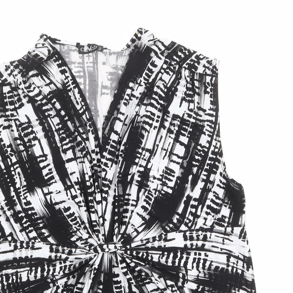 C.M.D Womens Multicoloured Geometric Polyester Basic Blouse Size 20 V-Neck - Gathered Front Detail