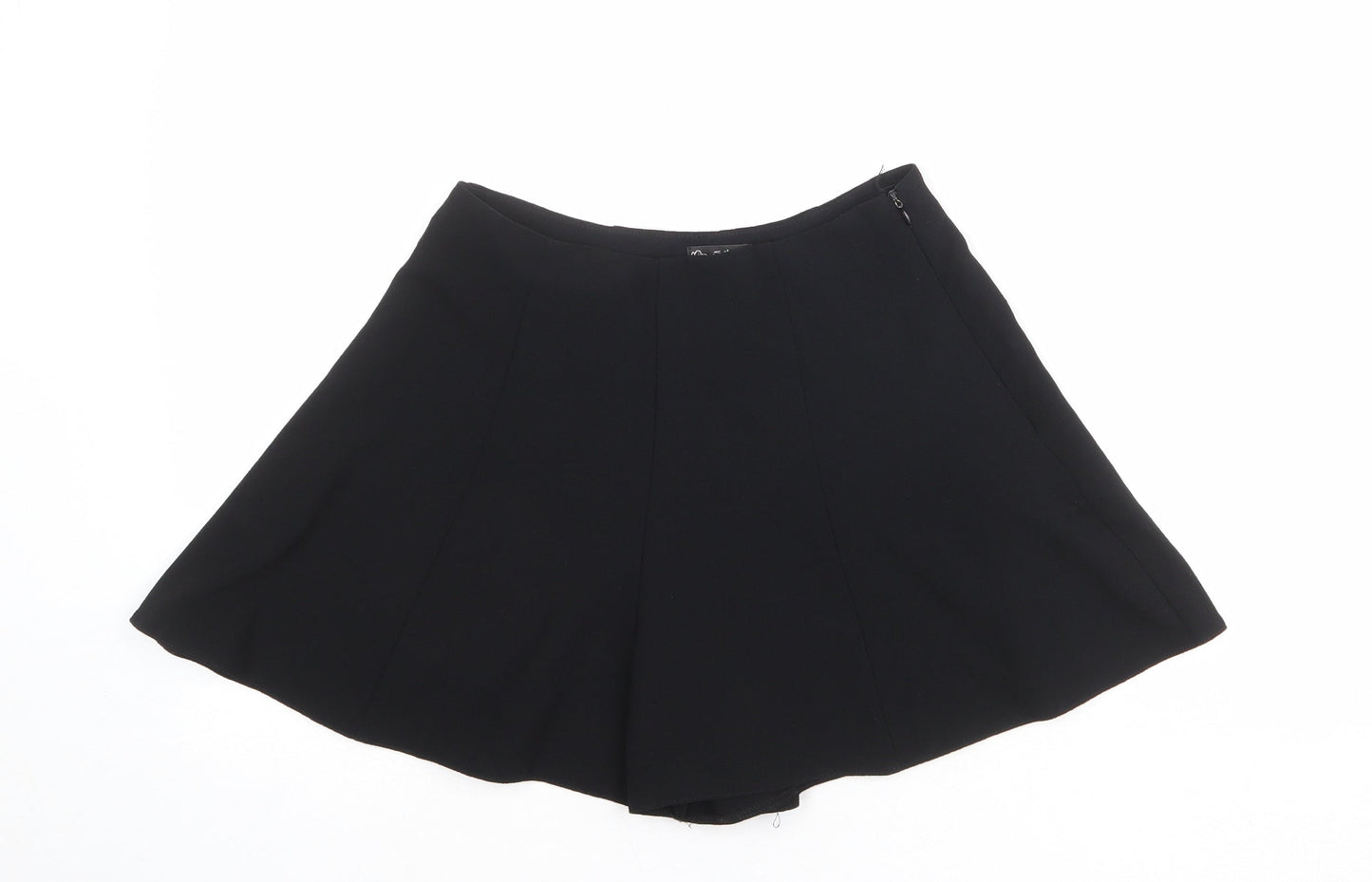 Miss Selfridge Womens Black Polyester Culotte Shorts Size 8 Regular Zip