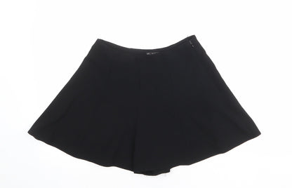 Miss Selfridge Womens Black Polyester Culotte Shorts Size 8 Regular Zip