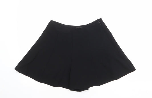 Miss Selfridge Womens Black Polyester Culotte Shorts Size 8 Regular Zip