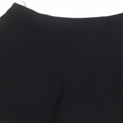 Miss Selfridge Womens Black Polyester Culotte Shorts Size 8 Regular Zip