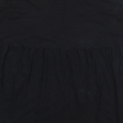 ASOS Womens Black 100% Cotton T-Shirt Dress Size 6 Crew Neck Pullover