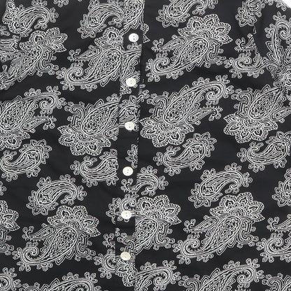 Influence Womens Black Paisley Polyester Basic T-Shirt Size 10 Round Neck