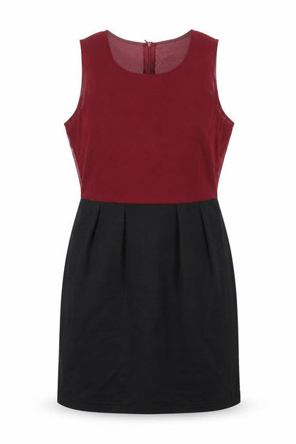 Purple Womens Black Colourblock Polyester Shift Size 8 Boat Neck Zip