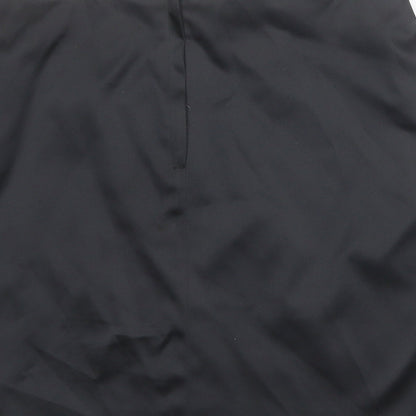 Select Womens Black Polyester A-Line Skirt Size 12 Zip