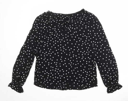 Womens UK Size 10 NEXT Black Basic Blouse