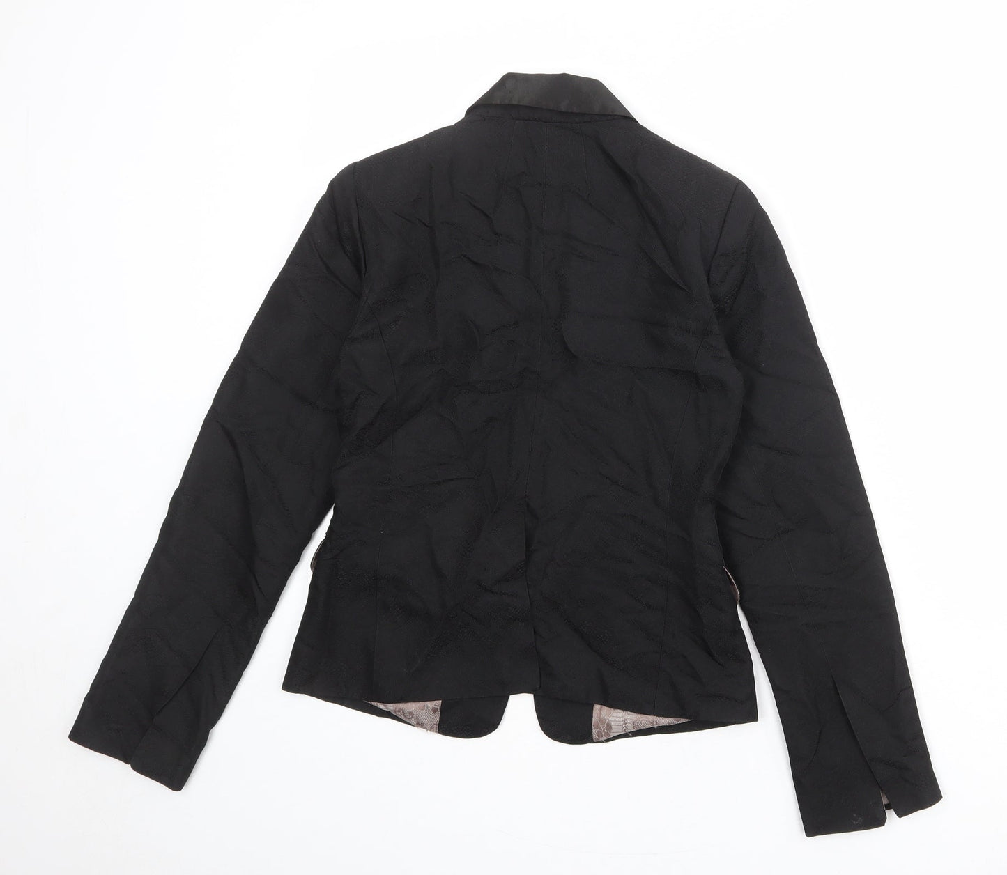 Topshop Womens Black Acetate Jacket Blazer Size 8