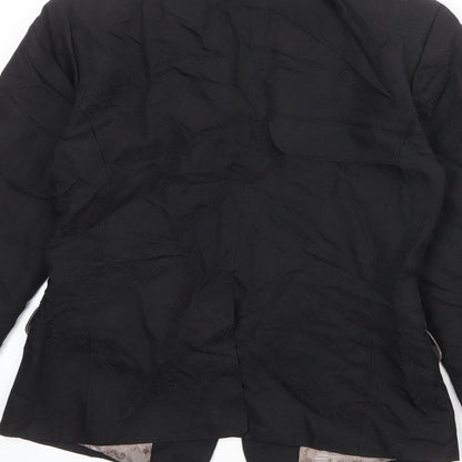 Topshop Womens Black Acetate Jacket Blazer Size 8