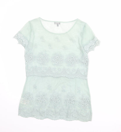 Womens UK Size 8 Phase Eight Green Basic Blouse