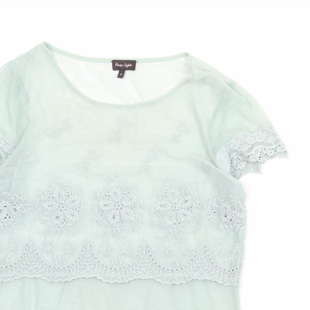 Womens UK Size 8 Phase Eight Green Basic Blouse