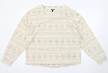 Gap Womens Beige Fair Isle Polyester Pullover Sweatshirt Size M Pullover