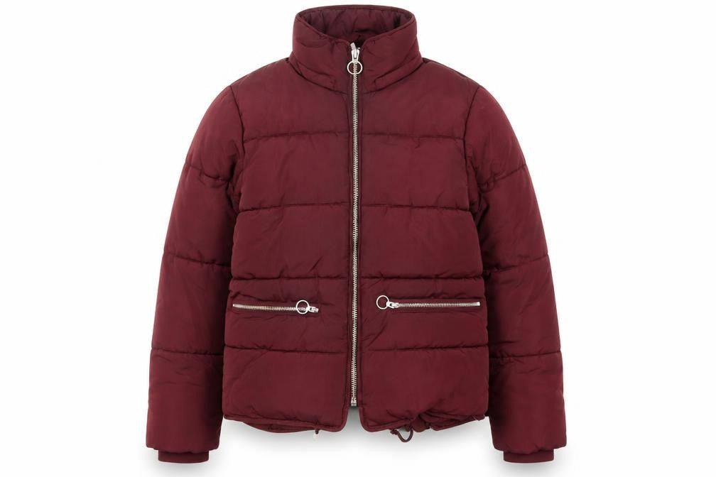 Womens UK Size 10 Topshop Red Puffer Jacket