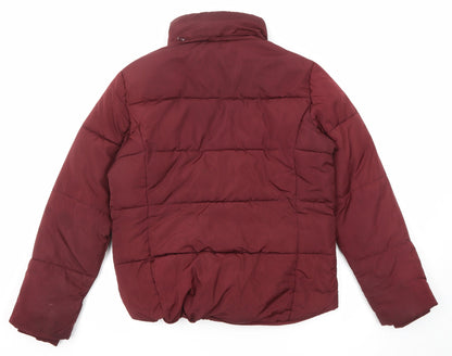 Womens UK Size 10 Topshop Red Puffer Jacket