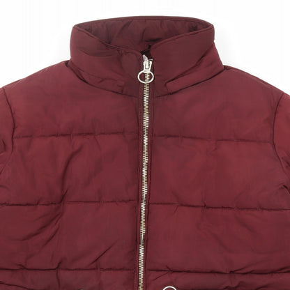 Womens UK Size 10 Topshop Red Puffer Jacket