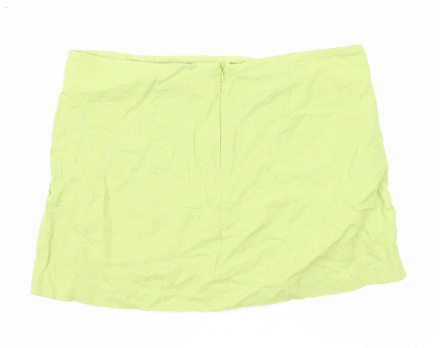 Light Before Dark Womens Green Cotton Mini Skirt Size M Zip