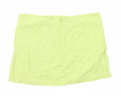 Light Before Dark Womens Green Cotton Mini Skirt Size M Zip