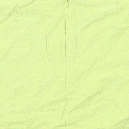Light Before Dark Womens Green Cotton Mini Skirt Size M Zip