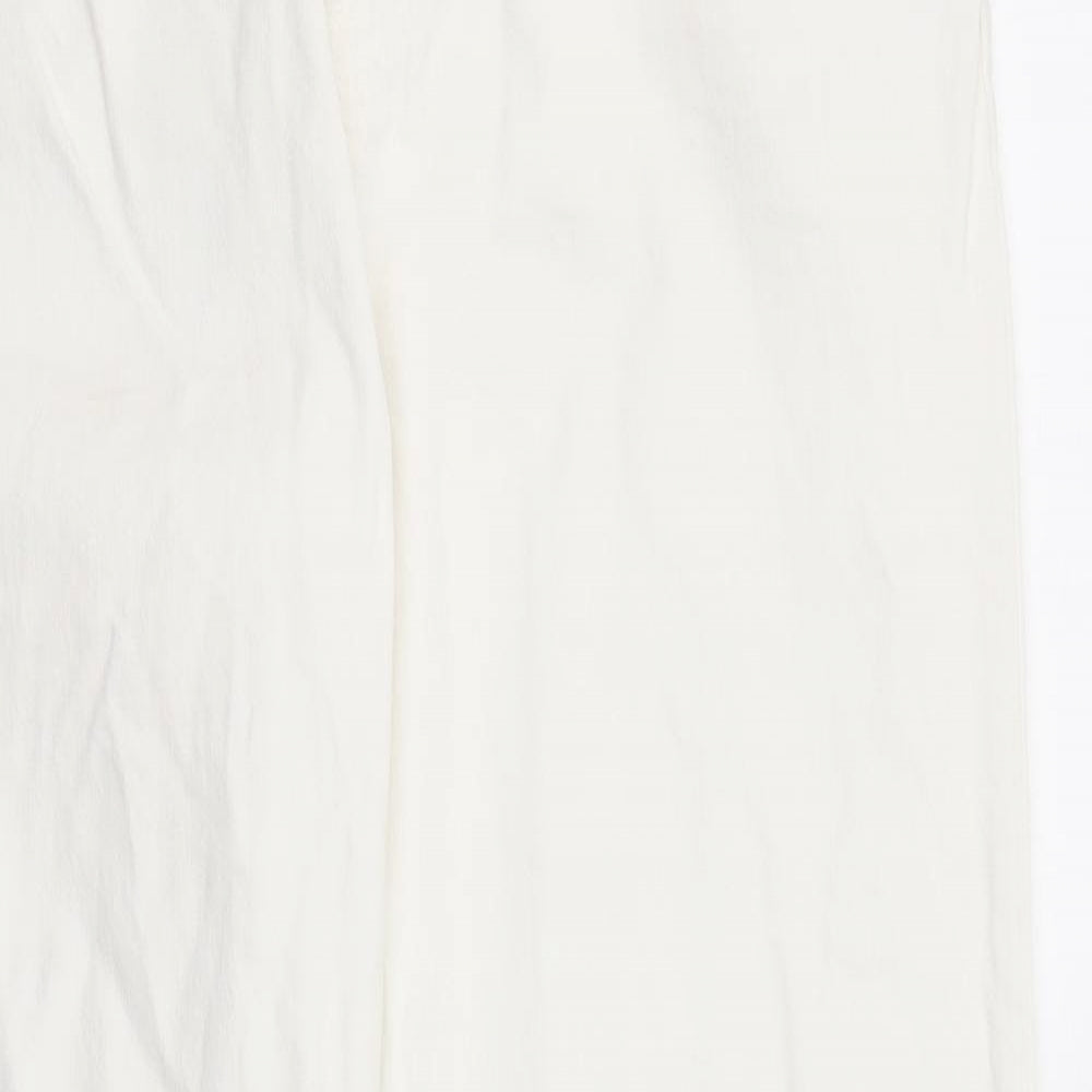 Zara Womens White Cotton Skinny Jeans Size 10 Regular Zip