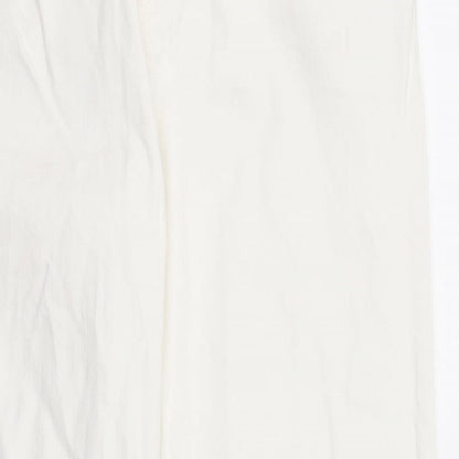Zara Womens White Cotton Skinny Jeans Size 10 Regular Zip