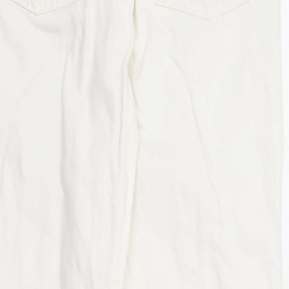 Zara Womens White Cotton Skinny Jeans Size 10 Regular Zip