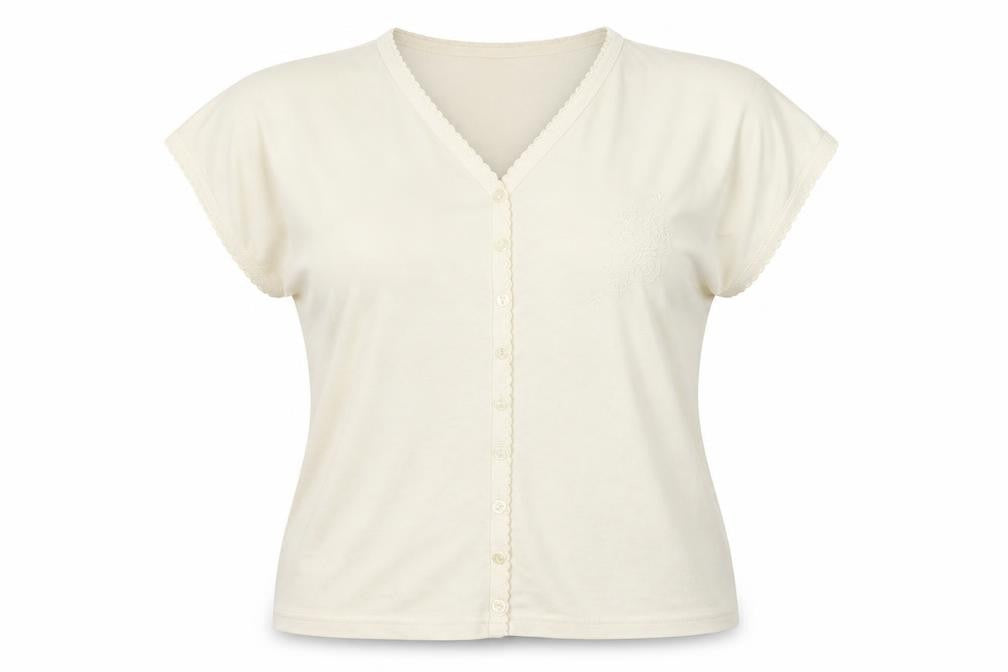 Womens UK Size 14 EWM Beige Basic Button-Up