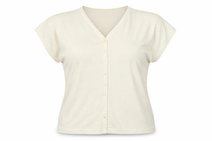 Womens UK Size 14 EWM Beige Basic Button-Up