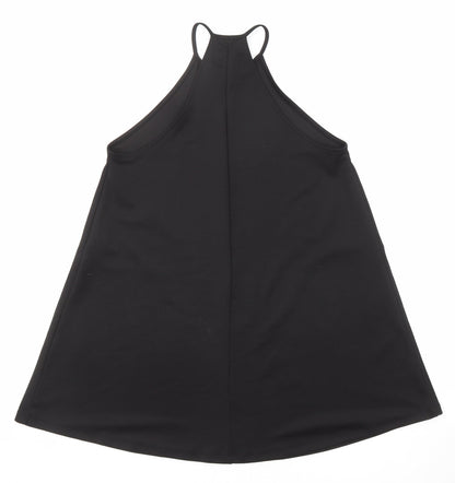 Zara Womens Black Polyester Trapeze & Swing Size S Round Neck Pullover
