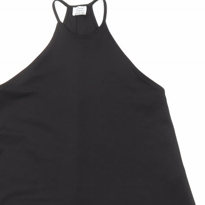 Zara Womens Black Polyester Trapeze & Swing Size S Round Neck Pullover