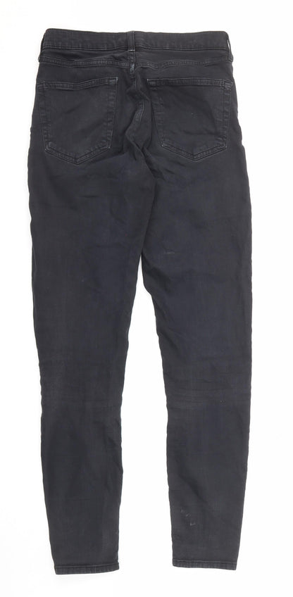 Topshop Womens Black Cotton Skinny Jeans Size 28 in Regular Zip