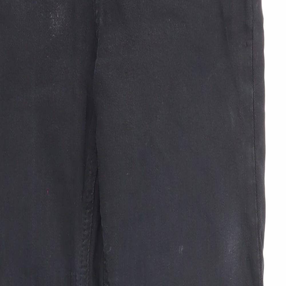 Topshop Womens Black Cotton Skinny Jeans Size 28 in Regular Zip