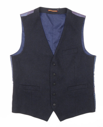 Heritage Collection Mens Blue Wool Jacket Suit Waistcoat Size 40 Regular