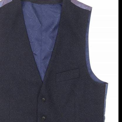 Heritage Collection Mens Blue Wool Jacket Suit Waistcoat Size 40 Regular