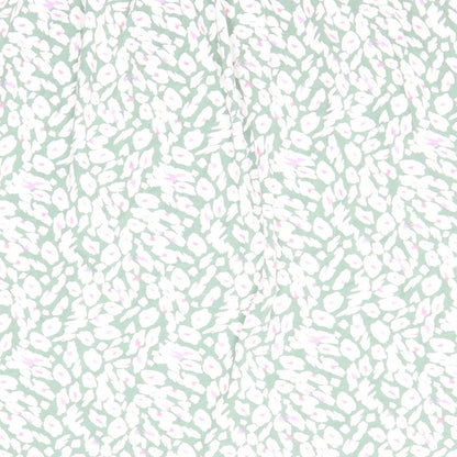 Marks and Spencer Womens Green Geometric Viscose Swing Skirt Size 8