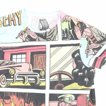 House Clothing Mens Multicoloured Polyester T-Shirt Size M Round Neck - Comic book print