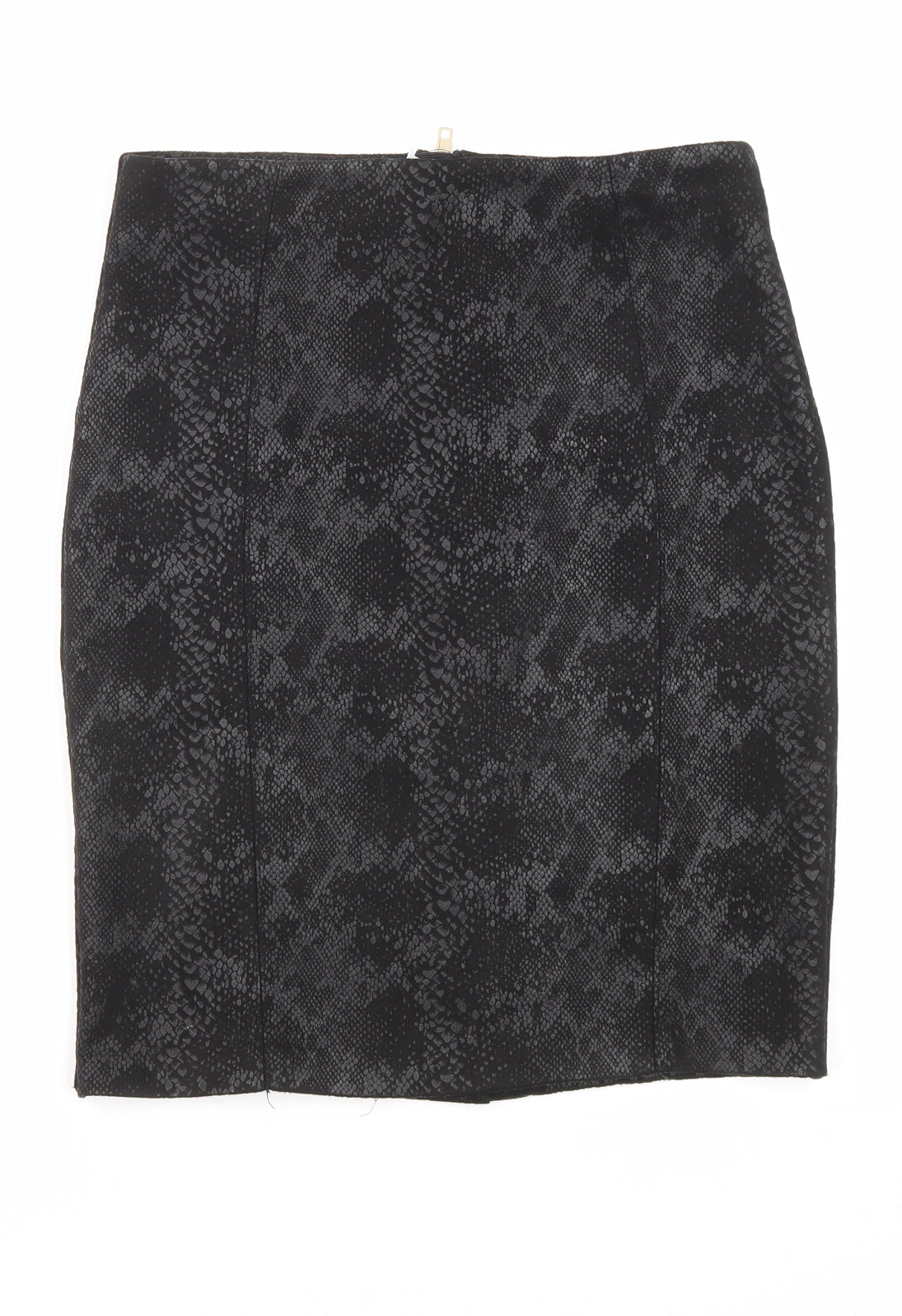 Capsule Womens Black Animal Print Polyester Straight & Pencil Skirt Size XS Zip - Snakeskin pattern