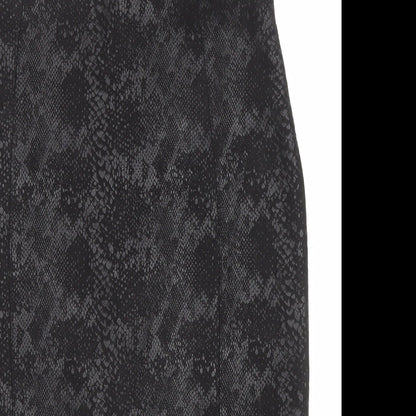 Capsule Womens Black Animal Print Polyester Straight & Pencil Skirt Size XS Zip - Snakeskin pattern
