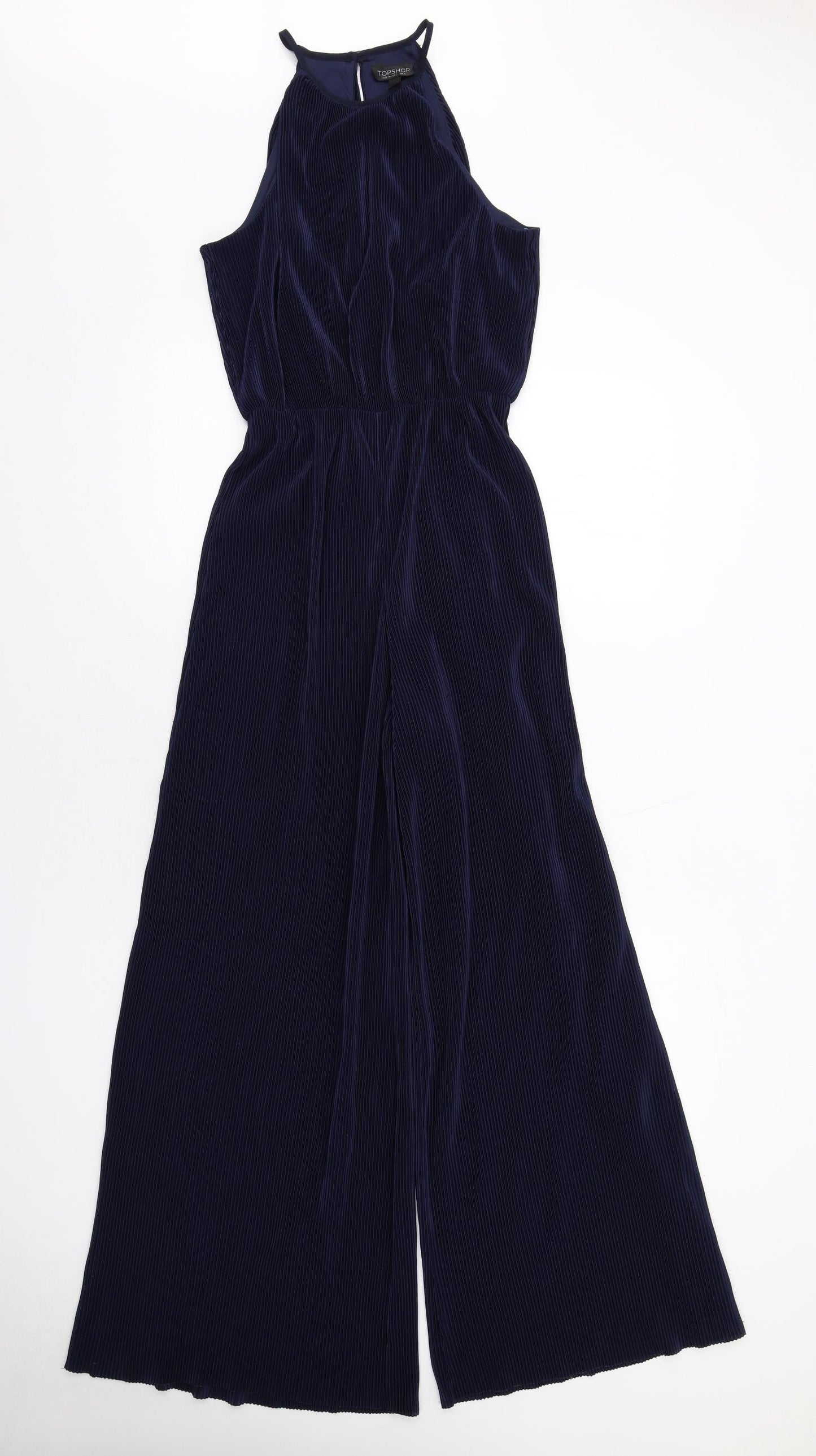 Topshop Womens Blue Polyester Jumpsuit One-Piece Size 6 Zip