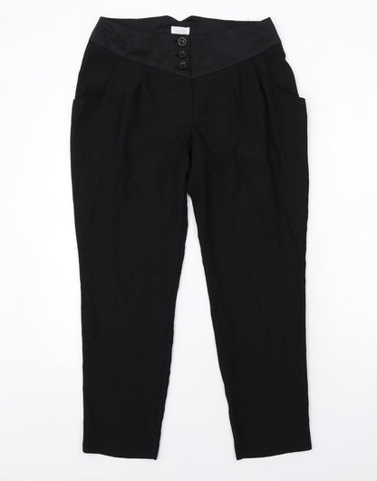 Untold Womens Black Polyester Trousers Size 10 Regular Zip