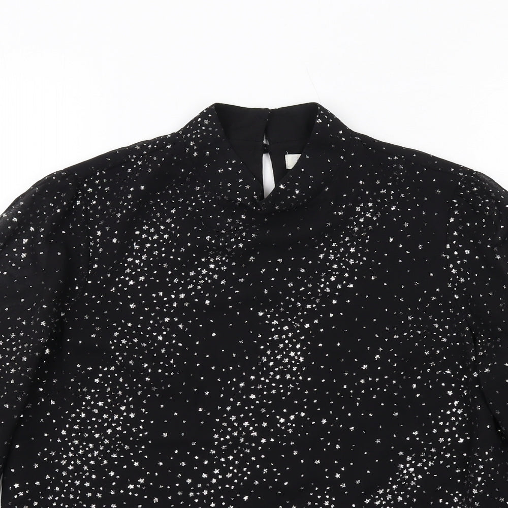 Womens UK Size 6 Oasis Black Basic Blouse