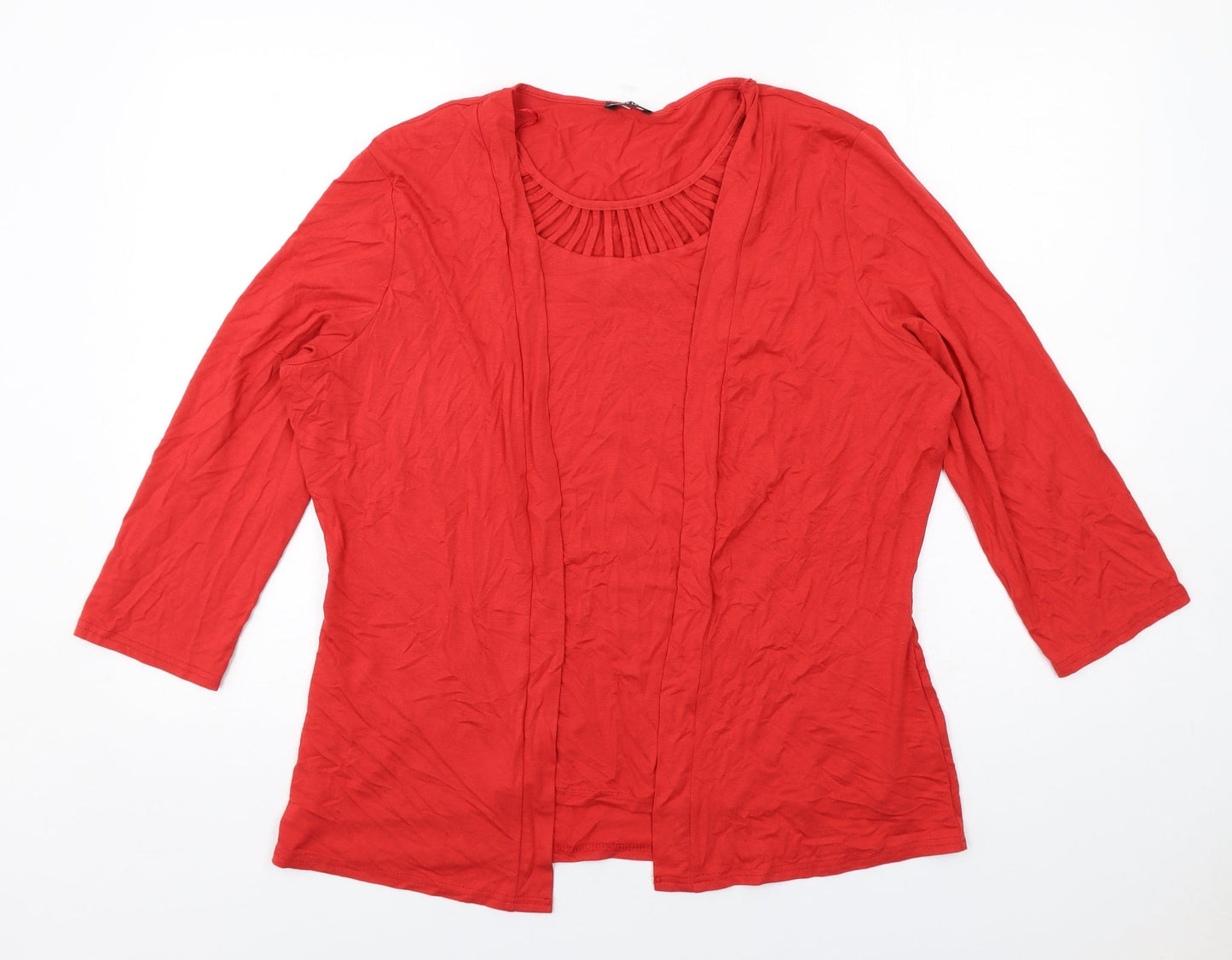Womens UK Size 20 Jenny Lloyd Red Basic Blouse