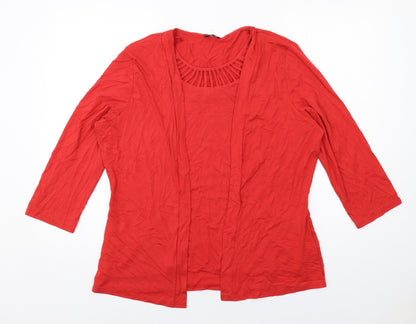 Womens UK Size 20 Jenny Lloyd Red Basic Blouse