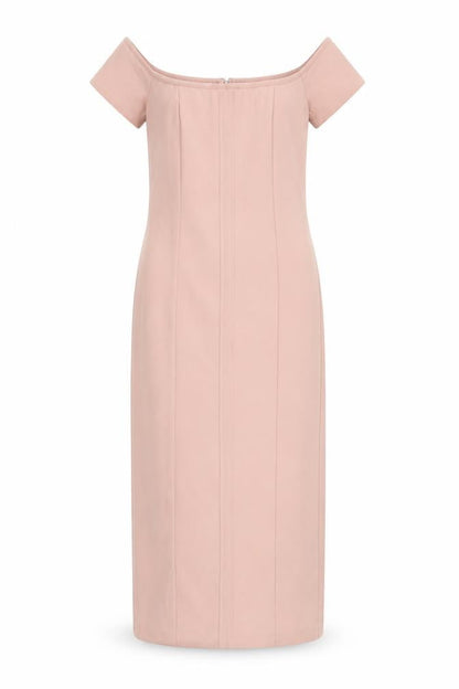 Zara Womens Pink Polyester Shift Size S Off the Shoulder Zip