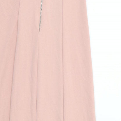 Zara Womens Pink Polyester Shift Size S Off the Shoulder Zip