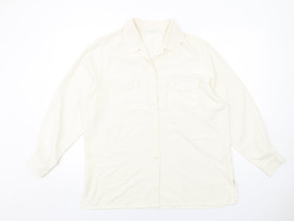 Womens UK Size 18 Marks and Spencer Ivory Basic Button-Up