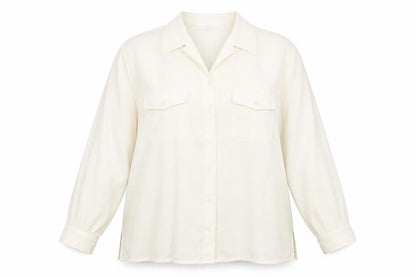 Womens UK Size 18 Marks and Spencer Ivory Basic Button-Up