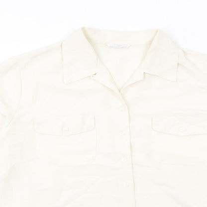 Womens UK Size 18 Marks and Spencer Ivory Basic Button-Up