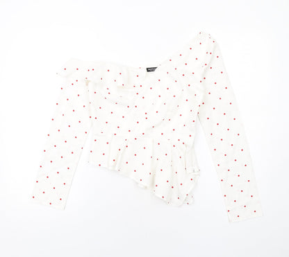 Womens UK Size 8 Nasty Gal White Basic Blouse